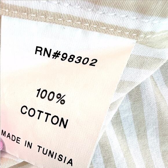 NWT GMF 965 Tan White Striped Cotton Italian Luxury Sports Dress Shirt 42 16.5 - Picture 11 of 12